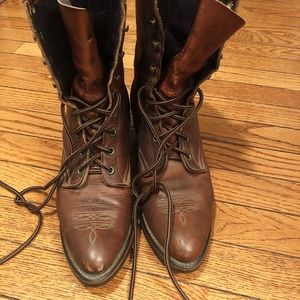 Lace Up Cowboy Boots